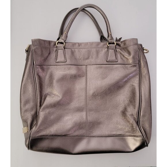 Steven By Steve Madden Metallic Tote Bag With Dual Handles & Zipper Accents - Picture 2 of 8